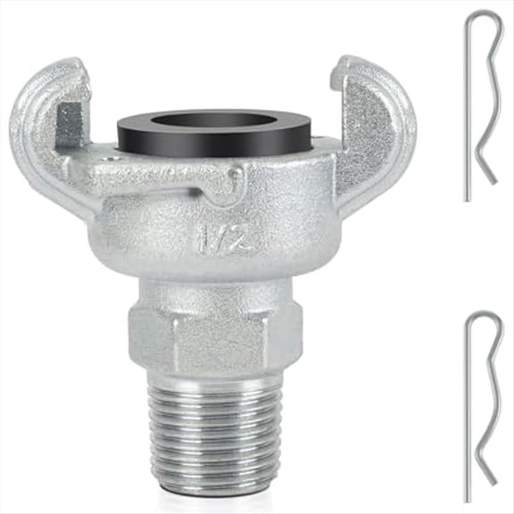 Rollbacks & More Air Hose Fitting Replacement Chicago 1/2, NPT Male End Fittings, 0.5inch 2 Lug Universal Coupling