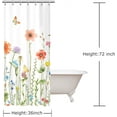 thumbnail image 5 of Stall Shower Curtain 36W x72H Inches Small Shower Curtain Floral Shower Curtains for Bathroom RV Narrow Flower Shower Curtains with 12 Hooks Short Half Shower Curtain Stall Size, 5 of 6
