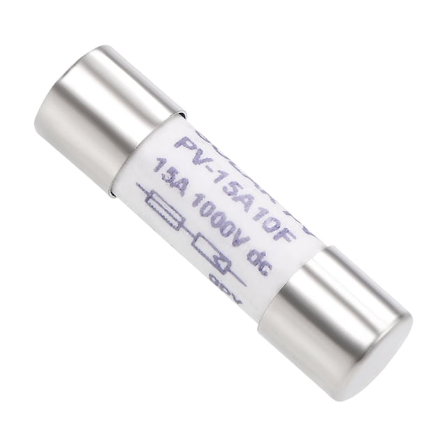 Fusible de cartucho automotriz 15A DC 1000V 10x38mm de acción rápida para reemplazo de audio de estéreo de automóvil, alarma, amplificador de cerámica