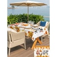thumbnail image 4 of Outdoor Tablecloth with Umbrella Hole and Zipper, Orange Fall Rectangle Table Cloth 60x102 Inch Waterproof Tablecloth, Thanksgiving Gnomes Sunflower Maple Leaf Picnic Table Cover for Patio Camping, 4 of 7