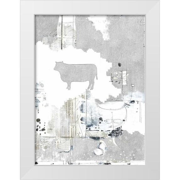 Ogren, Sarah 25x32 White Modern Wood Framed Museum Art Print Titled - Industry Cow