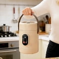 thumbnail image 4 of Leojiow Multifunctional Portable Cooking Mini Ceramic Glazed Inner With Steamer And 12 Hour Timer For Meals 23.8X10.4Cm Utility, 4 of 7