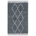 thumbnail image 4 of SAFAVIEH Pro Lux Akilah Aztec Fringe Shag Area Rug, Cream/Blue, 4' x 6', 4 of 9