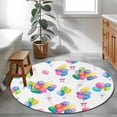 thumbnail image 3 of Colorful Balloon Round Area Rug 3.3Ft Washable Circle Rugs for Dining Room Table, Watercolor Balloons Bow Modern Non-Slip Carpet Floor Mats Indoor Outdoor Carpet Runner Aesthetic Home Decor, 3 of 8