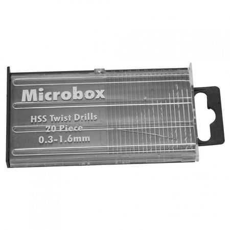 

20pcs Mini Micro HSS Twist Drill Bit Set 0.3mm-1.6mm with Case for Wood Plastic