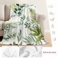 thumbnail image 5 of Green Leaves Blanket Soft Cozy Warm Throw Blanket for Couch, Plush Fuzzy Flannel Fleece Blankets for Sofa, Summer Botanical Farmhouse Watercolor Leaf Bed Blankets Lightweight Gifts for Women, 40"x50", 5 of 9