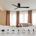 thumbnail image 5 of Matthews Fan Company IR3HLK-BK-WA-60 Irene 60" Matte Black Hugger Ceiling Fan with 3 Walnut Blades, Integrated LED Light Kit, Remote Control, Indoor/Outdoor Damp Rated, 5 of 6