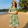 thumbnail image 4 of Naloa Happy Easter Print Womens Summer A-Line Dress with Pockets,Short Sleeve Dresses,Flowy Beach Swing Dress for Vacation Travel, 4 of 6
