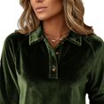 thumbnail image 6 of Women's Polos Shirts 2026 Elegant Long Sleeve Button Down Velvet Shirt Casual Dressy Business Work Henley Blouses, 6 of 8