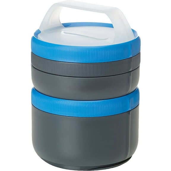 Humangear Stax XL EatSystem Travel Stacking Containers - Gray/Blue