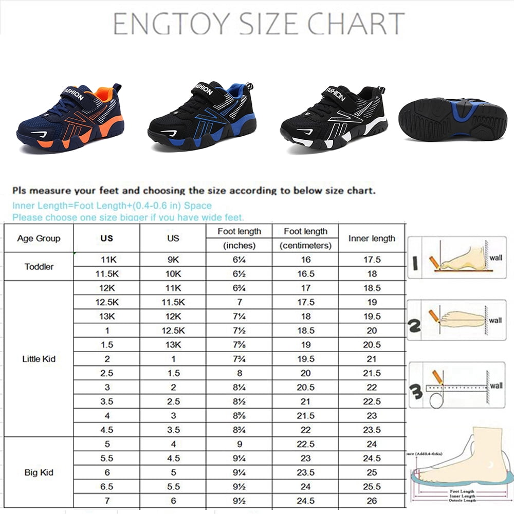 Engtoy shoes Sneakers quality breathable children's sports blue shoes US size 4.5 - Walmart.com