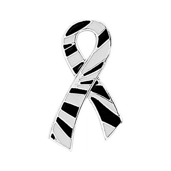 Ehlers Danlos Syndrome (EDS, hEDS) Zebra Ribbon Pins