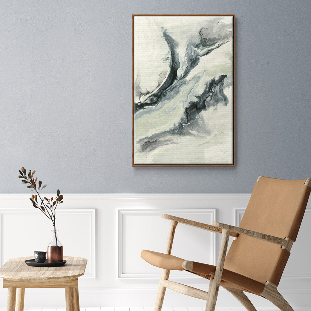 Untitled Framed Premium Gallery Wrapped Canvas - Ready to Hang - 27 x 41 - Walnut Floating Frame
