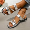 thumbnail image 5 of Mostsola Flat Sandals for Women 2025 Open Square Toe Cross Strap Slingback Flats Walking Shoes, 5 of 9