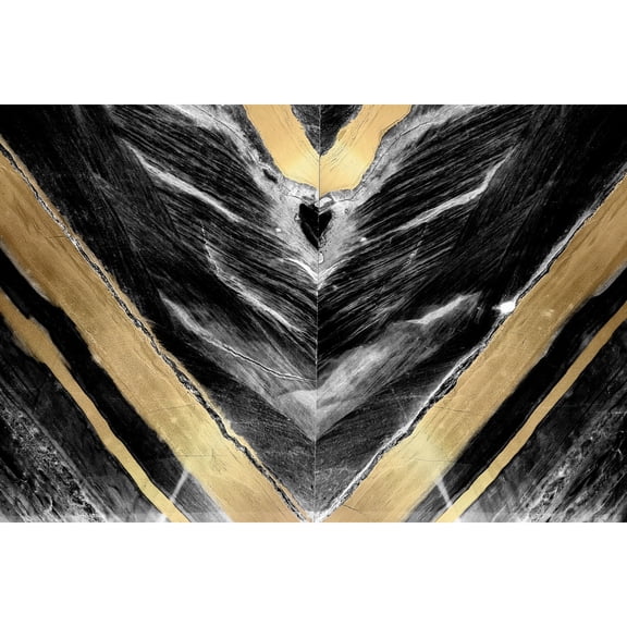 Marmont Hill 'Golden V' Painting Print on Wrapped Canvas