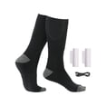 thumbnail image 3 of Calcetines calefactores eléctricos 3 modos lavables para mujeres hombres calcetines térmicos largos calentados Negro, 3 of 8