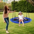thumbnail image 4 of Gymax 40'' 770 lbs Flying Saucer Tree Swing Kids Gift w/ 2 Tree Hanging Straps Blue, 4 of 10