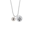thumbnail image 2 of Delight Jewelry Silvertone Disc 1/2'' Initial - t - Silvertone Script Initial Disc - B - Charm Necklace, 20"+3", 2 of 4