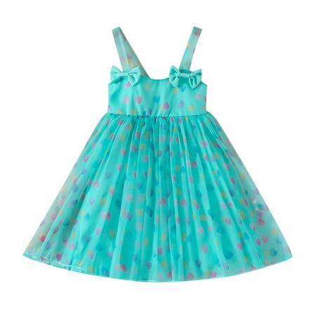

Casual Toddlers Girls Baby Bowknot Suspender Dress Summer Full Printed Dresses Are Children Aged 3-7 Child Sundress Streetwear Kids Dailywear Outwear
