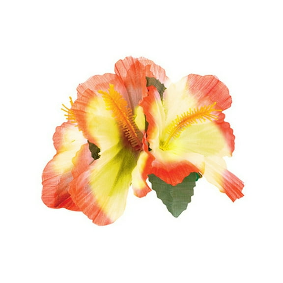 BlockBuster Costumes Orange And Yellow Luau Hawaiian Flower Hibiscus Costume Accessory Hair Clips