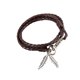 thumbnail image 1 of Pulsera de tejido de PU unisex de moda, brazalete con decoración de hojas de aleación, joyería delicada (marrón), 1 of 1