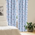 thumbnail image 2 of Ambesonne Floral Window Curtains, Colorful Flowers Exotic Leaf, Each 28" W x 84" L, Soft Pink Dark Ceil Blue, 2 of 4