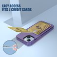 thumbnail image 4 of SaniMore for iPhone 14 Plus 6.7" Magnetic Case, Rugged PC Back & Soft TPU Bumpers Case with Card Slot & Wireless Charging Shockproof Protective Case for iPhone 14 Plus Women Men, Purple, 4 of 8