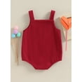 thumbnail image 4 of Bagilaanoe Newborn Baby Girl Boy Valentine Clothes Corduroy Rompers Heart Print Sleeveless Bodysuit 3M 6M 12M 18M Infant One Piece Jumpsuit, 4 of 9
