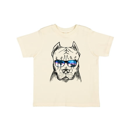 

Inktastic Pitbull Sketch Portrait with Sunglasses Gift Toddler Boy or Toddler Girl T-Shirt
