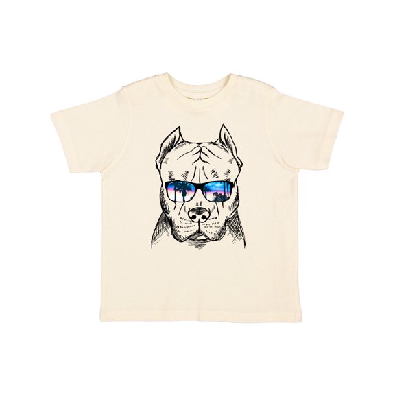 Inktastic Pitbull Sketch Portrait with Sunglasses Boys or Girls Toddler T-Shirt