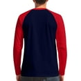 thumbnail image 4 of Hearthz Raglan Long Sleeve Mens Summer Shirts Fall Color Block Crewneck Baseball Tee Shirt, 4 of 6