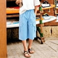 thumbnail image 2 of OGLCCG Cargo Shorts for Girls Summer High Waisted Bermuda Shorts Casual Trendy Hiking Knee Length Pant with Pockets 4-15 Years, 2 of 5