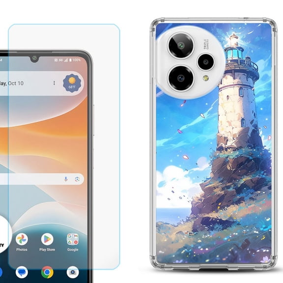 Phone Case for Cricket Icon Pro 2026, with Screen Protector, by OneToughShield - Beacon Sky