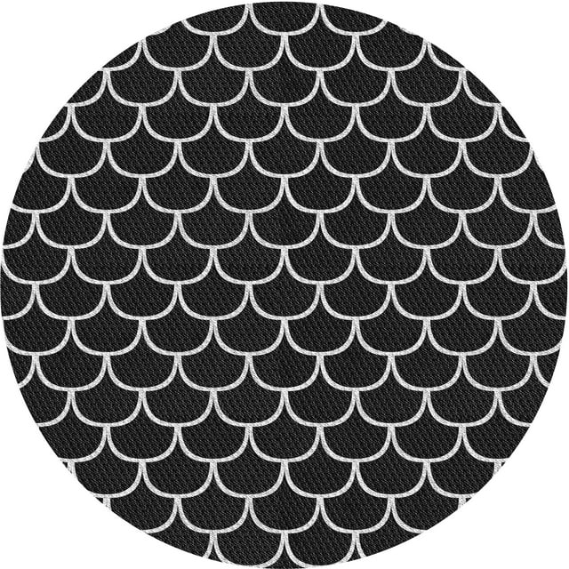 Ahgly Tapis d'Intérieur Lavable en Machine Carré Transitionnel Gris Platine, 3 Pieds Carré