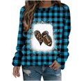 thumbnail image 2 of Qiopertar Mode Femmes Imprimé Col Rond Pull Tops Manches Longues Blouse Confortable Chandail en Molleton Offres de la Semaine Liquidation Moins de 5$ jusqu'à 90 % de Réduction, 2 of 5