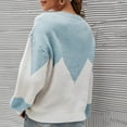 thumbnail image 4 of IROINNID Reduced Womens Sweater Jumper Round Neckline Pullover Sweater Color Block Loose Short Length Long Sleeve Knit Sweater, 4 of 7