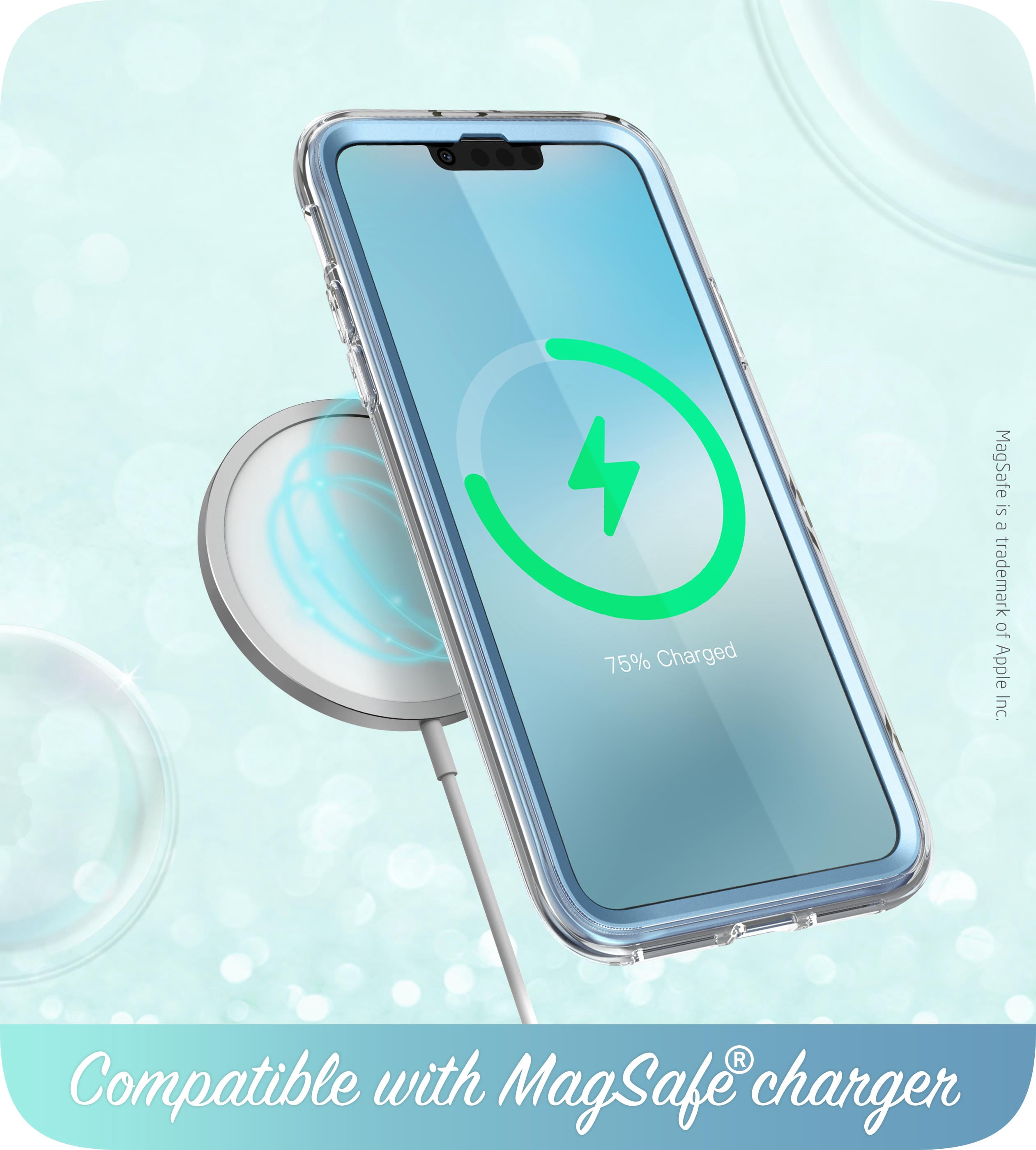 i-Blason Cosmo Slim Full-Body Case for iPhone 13 Pro Max 6.7" (2021), Screen Protector, Coast