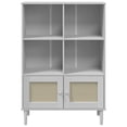 thumbnail image 3 of vidaXL Adult Standard Bookcase Senja Rattan Look White 90x35x130 cm Solid Wood Pine, 3 of 5