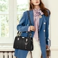 thumbnail image 5 of Bolso de mano para mujer, bolso de mano de piel sintética, bolso cruzado, bolso de hombro, bolsos con asa impermeable para viajes, compras y trabajo, 5 of 5