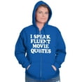thumbnail image 3 of Speak Fluent Movie Quotes Classic Unisex Plus Size Zip Hoodie Brisco Brands 5X, 3 of 6