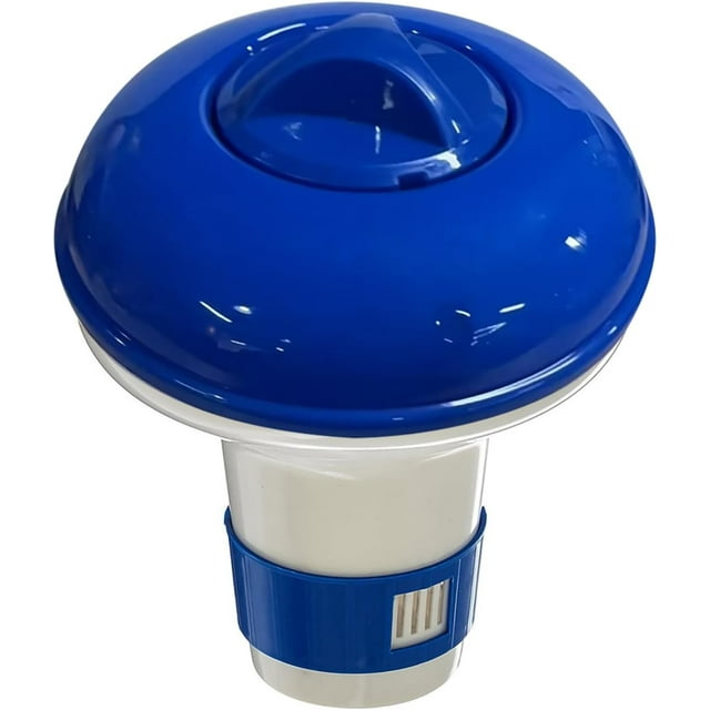 HUGFEGWE Flotteur de Chlore Entretien de Piscine, Distributeur de Chlore Flottant pour Piscines Convient aux Tablettes de 1-2 Pouces, Flotteur de Chlore pour Piscine avec Évents de Débit Réglables Distributeur de Produits Chimiques Équilibré, 5 Pouces CA919-156470
