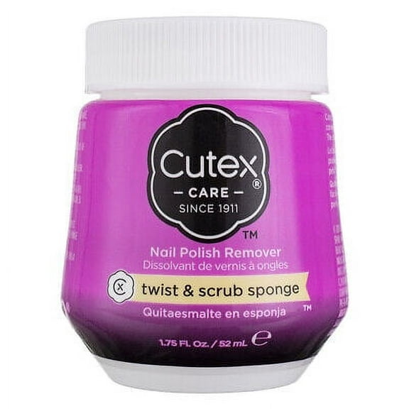 2 Pack - Cutex Twist & Scrub Sponge Nail Polish Remover Jar 1.75 fl oz