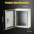 thumbnail image 4 of EastVita Steel Enclosure 12x10x6 Inch, Outdoor Electrical Box, IP66 Waterproof & Dustproof, Electrical Junction Box with Mounting Plate, 4 of 6