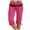 Hot Pink, variant on Dealovy Womens Capri Pants Summer Drawstring Elastic Waist Casual Slim Fitted Yoga Gym Cropped Trousers