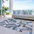 thumbnail image 6 of Addison Rugs Chantille Indoor/Outdoor Transitional Geometric Blue Washable Rectangle Rug, 5' x 7'6", 6 of 6