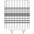 thumbnail image 3 of Gray White Shower Curtain Grey and White Stripes Abstract Geometric Abstraction Bandage Modern Fashion Elegant Fabric Curtain Bathroom Decor Sets with Hooks, 3 of 3