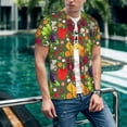 thumbnail image 6 of Lsque Begetable Pattern Mens Polo Golf Shirts Funny Graphics Shorts Sleeve Button Shirts Baseball T-shirt-, 6 of 7