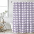 thumbnail image 4 of Purple Buffalo Plaid Bathroom Shower Curtains with 12 Hooks Waterproof Shower Curtain for Stalls and Bathtubs Farmhouse Checked Vintage Geometric Art Decorative Bathroom Curtain 48x72 Inches, 4 of 9