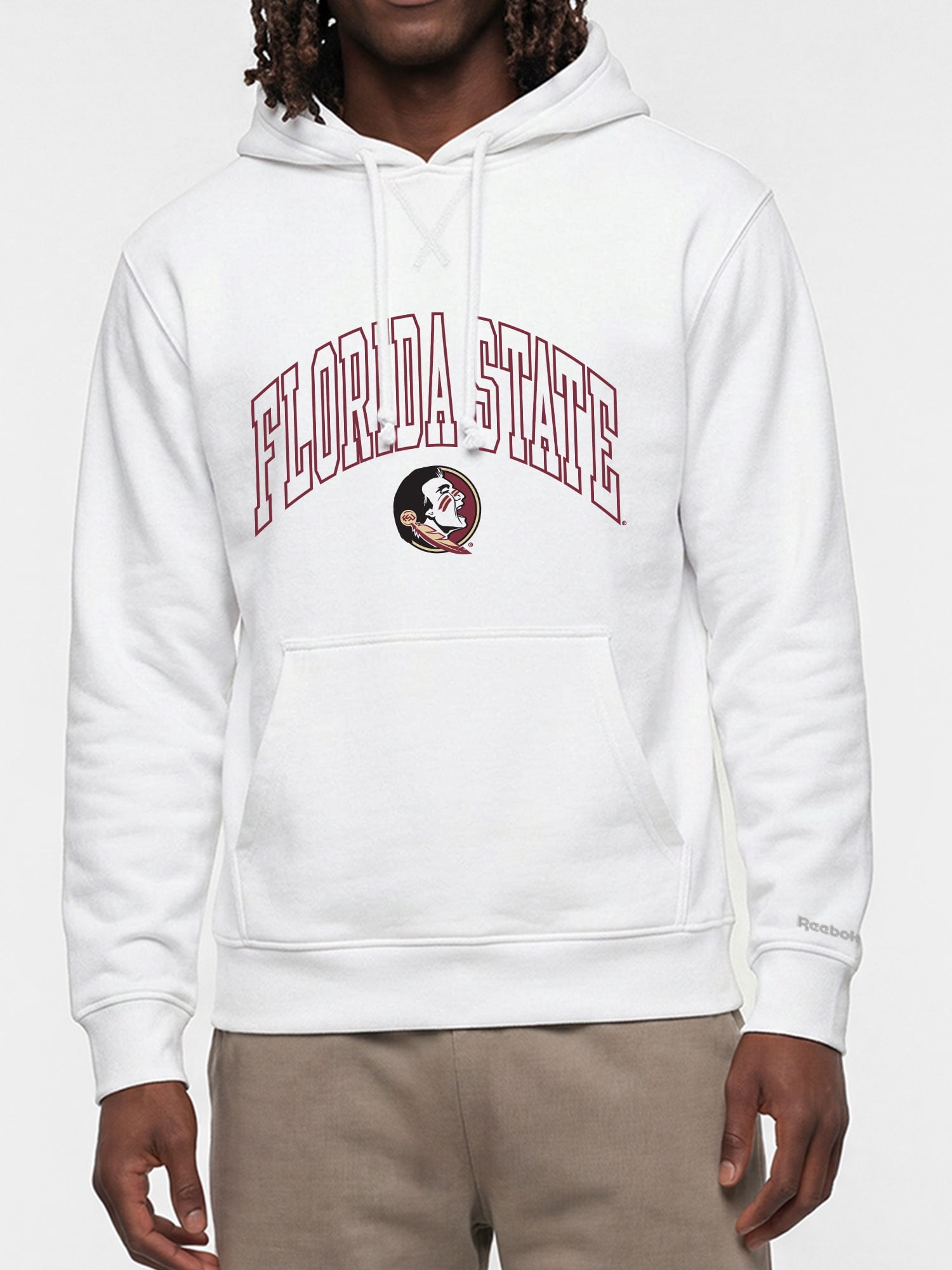 Florida State Seminoles Reebok Mens White Hooded Sweatshirt
