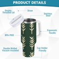 thumbnail image 2 of Yayeee 40oz Double-Wall Insulated Stainless Steel Tumbler with Handle Bottle, Dark Green Leaves, 2 of 8